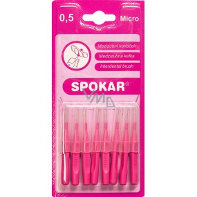 Spokar Micro velikost 0,5 mm mezizubní kartáčky, držadlo, sada 8 kusů