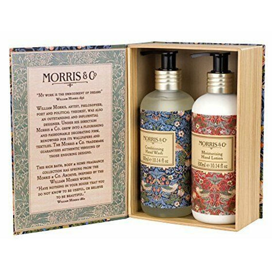 Heathcote & Ivory Strawberry Thief mycí gel 300 ml + mléko na ruce 300 ml, kosmetická sada