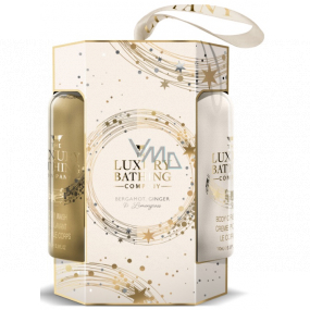 Grace Cole Bergamot, Ginger & Lemongrass mycí gel 100 ml + tělový krém 100 ml + mycí houba, kosmetická sada pro ženy