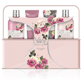 Baylis & Harding Róża, Biały Piżmo i Wanilia Krem pod prysznic 300 ml + Mleczko do rąk i ciała 300 ml + Żel myjący 125 ml + Żel pod prysznic 125 ml + puszka, zestaw kosmetyczny dla kobiet
