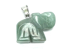 Zielony awenturyn słoń figurka naturalny kamień, ręcznie szlifowana figurka 1,8 x 2,5 x 8 mm, kamień szczęścia