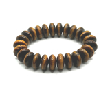 Tygry oko bransoletka elastyczna z naturalnego kamienia, donut 1,5 cm / 16 - 17 cm, kamień słońca i ziemi, przynosi szczęście i bogactwo
