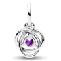 Charm Srebrna 925 Fioletowy krąg zwycięstwa luty, zawieszka na bransoletkę symbol