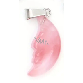 Różowy Kwarc Miesiąc przywieszek naturalny kamień, ręcznie szlifowana figurka 2,2 x 10 mm, kamień miłości