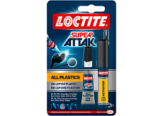 Loctite Super Attak Ultra Plastik klej sekundowy 2g + aktywator, 4 ml