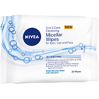 Nivea Micelarne chustici pleťowe chusteczki 3w1, 25 sztuk