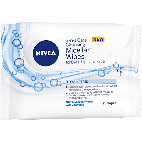 Nivea Micelarne chustici pleťowe chusteczki 3w1, 25 sztuk