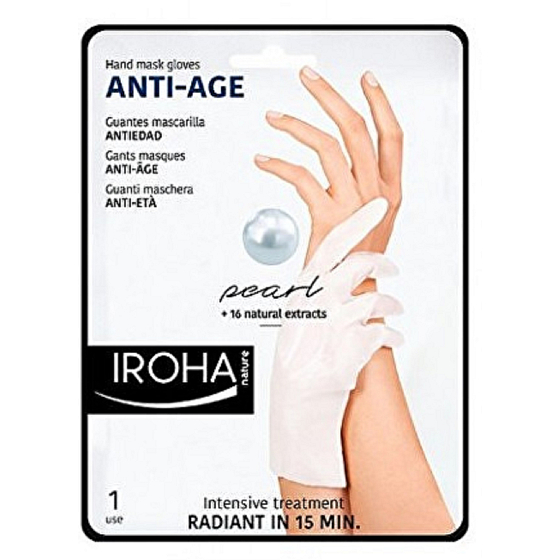 Iroha Anti-Age maska na ruce a nehty proti stárnutí s perlou a přírodními výtažky 2 x 9 ml