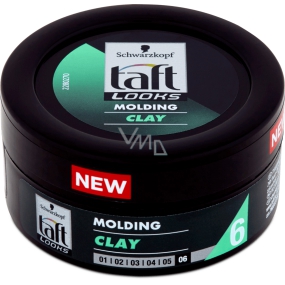 Taft Looks Molding Clay tvarovací pasta pro zvýraznění textury vlasů, polomatné zakončení 75 ml Taft Looks Molding Clay tvarovací pasta pro zvýraznění textury vlasů, polomatné zakončení 75 ml