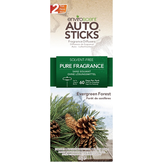 Enviroscent AutoSticks Evergreen Forest vonné tyčinky do auta 2 x 8,5 g