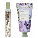 Heathcote & Ivory Flower Blooms Lavender Garden woda perfumowana roll-on dla kobiet 12 ml + krem do rąk 50 ml, zestaw prezentowy
