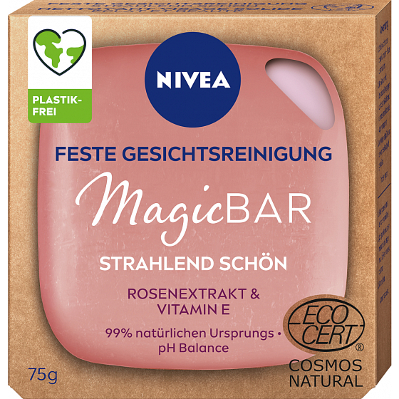 Nivea MagicBar oczyszczające mydło do twarzy z różą dla promiennej cery 75 g