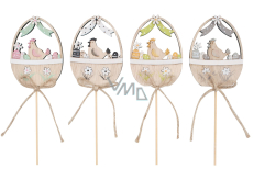 Slepička v košíku dřevěný zápich 9 cm + špejle 1 kus různé barvy