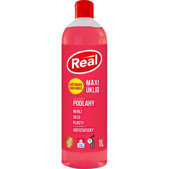 Real Maxi Sprzątanie z kwiatowym zapachem środek do czyszczenia podłóg stal, szkło, tworzywa sztuczne, antystatyczny, 1 l