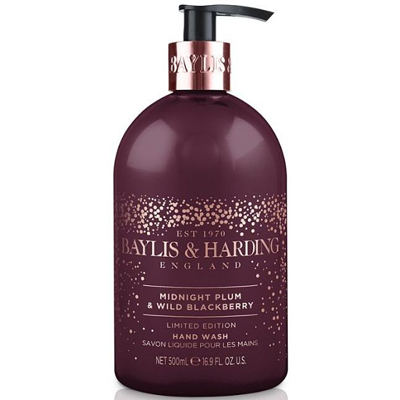Baylis & Harding Půlnoční švestka a Divoká ostružina tekuté mýdlo na ruce dávkovač 500 ml