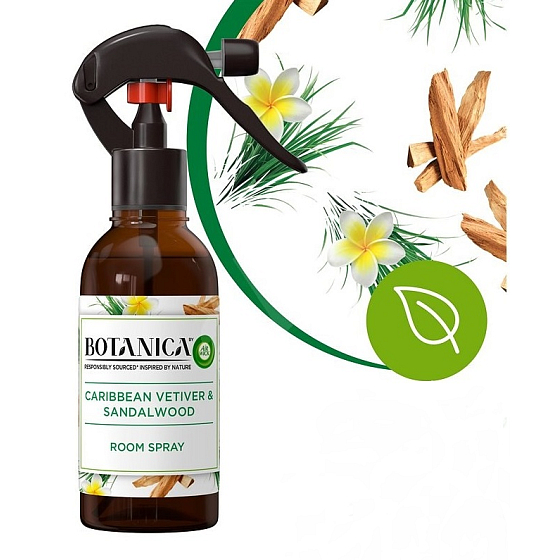 Air Wick Botanica Karibský vetiver a santalové dřevo osvěžovač vzduchu sprej 237 ml