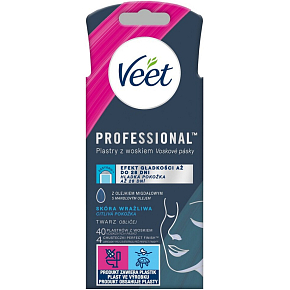 Veet Professional Woskowe paski depilacyjne do twarzy dla skóry wrażliwej 40 sztuk