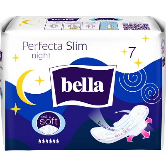 Bella Perfecta Slim Night Extra Soft ultracienkie podpaski z skrzydełkami 7 sztuk