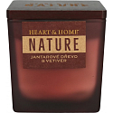 Heart & Home Nature Jantarové dřevo a vetiver vonná svíčka velká sklo, doba hoření až 40 hodin 210 g
