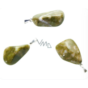 Epidot Troml wisiorek naturalny kamień, 2,2-3 cm, 1 sztuka, kamień dla uzdrowienia serca Epidot Troml wisiorek naturalny kamień, 2,2-3 cm, 1 sztuka, kamień dla uzdrowienia serca