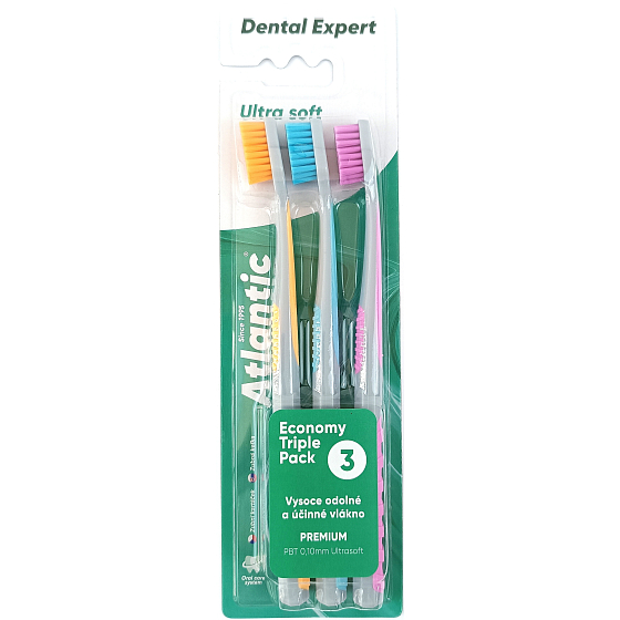 Atlantic Dental Expert Ultra Soft ultra miękka szczoteczka do zębów 3 sztuki