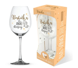 Nekupto Jest Czas na kieliszek do wina z nadrukiem Babcia, nasz anioł stróż 440 ml