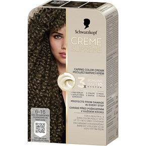 Schwarzkopf Creme Supreme farba do włosów 6-16 zimny popielaty ciemny blond 60 ml Schwarzkopf Creme Supreme farba do włosów 6-16 zimny popielaty ciemny blond 60 ml
