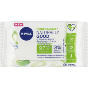Nivea Naturally Good chusteczki do demakijażu, 25 szt.