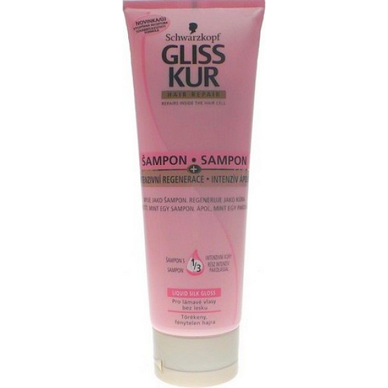 Gliss Kur Liquid Silk Gloss regenerační šampon na vlasy v tubě 250 ml