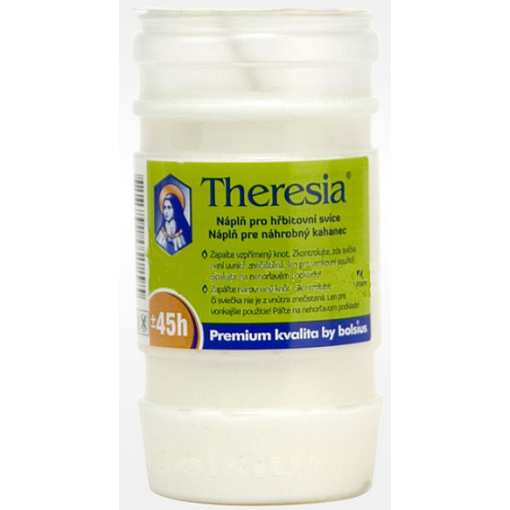 Bolsius Theresia świeczka cmentarna patrona biała 45 godzin 145 g