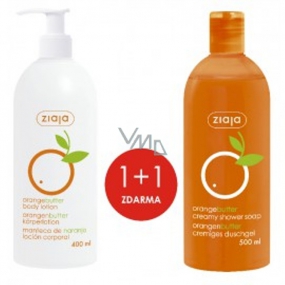 Ziaja Pomerančové máslo hydratační tělové mléko 400 ml + sprchový gel 500 ml, duopack