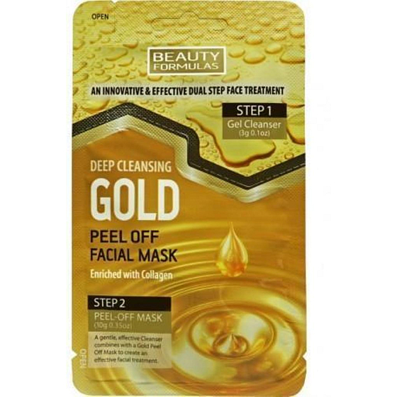 Beauty Formulas Gold Detox slupovací dvoukroková pleťová maska 13 g