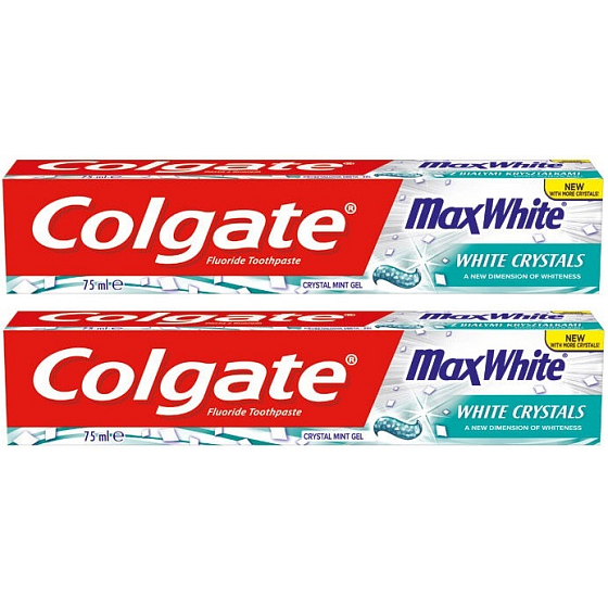 Colgate Max White White Crystals zubní pasta 2 x 75 ml, duopack