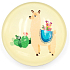 Nekupto Magnet žlutý kolečko Lama, kaktus 4 cm