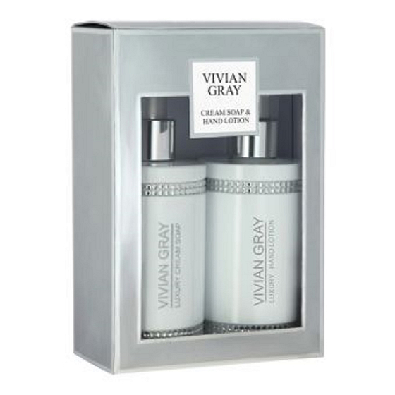 Vivian Gray Crystal White luxusní hydratační tekuté mýdlo 250 ml + mléko na ruce 250 ml, kosmetická sada