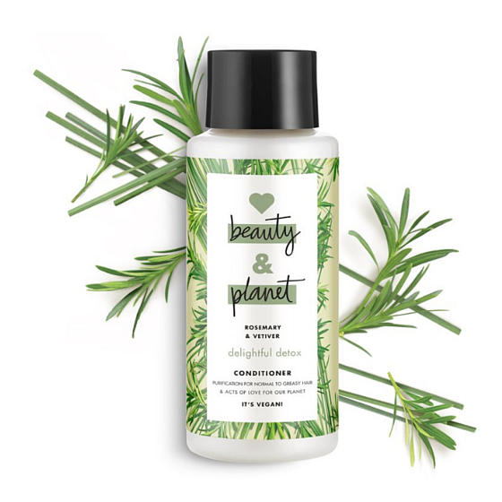 Love Beauty & Planet Rozmaryn i Wetiver Detoxikujący odżywka do normalnych i przetłuszczających się włosów 400 ml