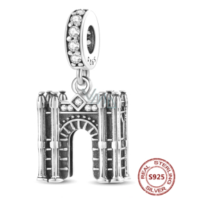 Charm Srebrna 925 Wyginający łuk, zawieszka na bransoletkę podróżniczą