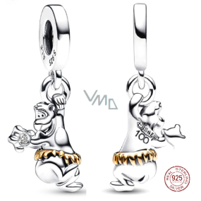 Charm Srebrna 925 Disney 100. rocznica misia Baloo, zawieszka na bransoletkę