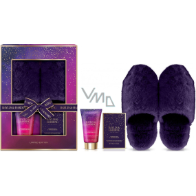 Baylis & Harding Fík a Granátové jablko krém na chodidla 140 ml + krystalky na koupel chodidel 100 g + bačkory 1 pár, kosmetická sada pro ženy Baylis & Harding Fík a Granátové jablko krém na chodidla 140 ml + krystalky na koupel chodidel 100 g + bačkory 1 pár, kosmetická sada pro ženy