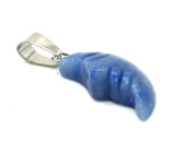 Avanturin modrý Měsíc přívěsek přírodní kámen, ručně broušená figurka 2,2 x 10 mm, kámen štěstí