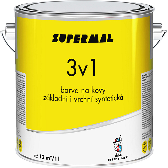 Supermal 3v1 S2177 0199 czarny górny syntetyczny kolor do metali, 2,5 l