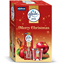 Glade Merry Christmas Warm Apple Pie jabłko i cynamon pachnące patyczki i świeca zapachowa 50 ml + 112 g, zestaw prezentowy
