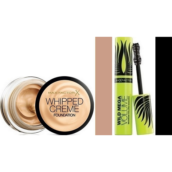 Max Factor Whipped Creme Foundation make-up 80 Bronze 18 ml + Wild Mega Volume řasenka černá 11 ml