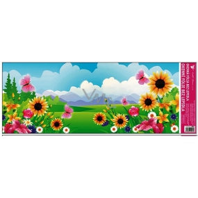 Folia okienne bez kleju krajobraz z różowym motylem 60 x 22, 5 cm 1 sztuka