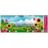 Folia okienne bez kleju krajobraz z różowym motylem 60 x 22, 5 cm 1 sztuka