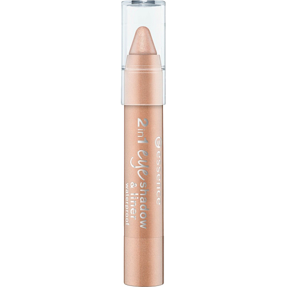 Essence 2in1 Eyeshadow & Liner voděodolné oční stíny a linky 02 Peach Perfect 3,5 g