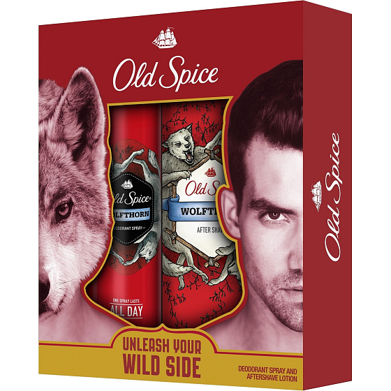 Old Spice Wolfthorn voda po holení 100 ml + deodorant sprej 125 ml, kosmetická sada