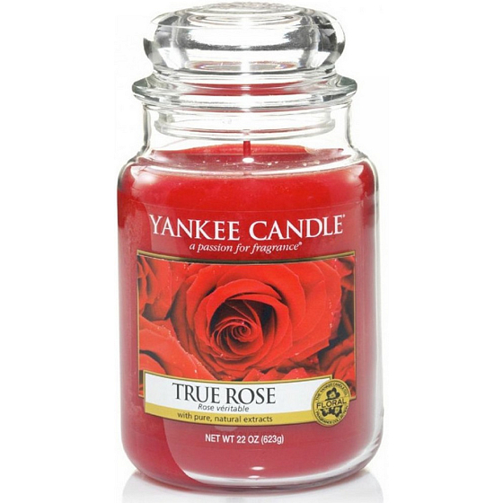Yankee Candle True Rose - Opravdová růže vonná svíčka Classic velká sklo 623 g