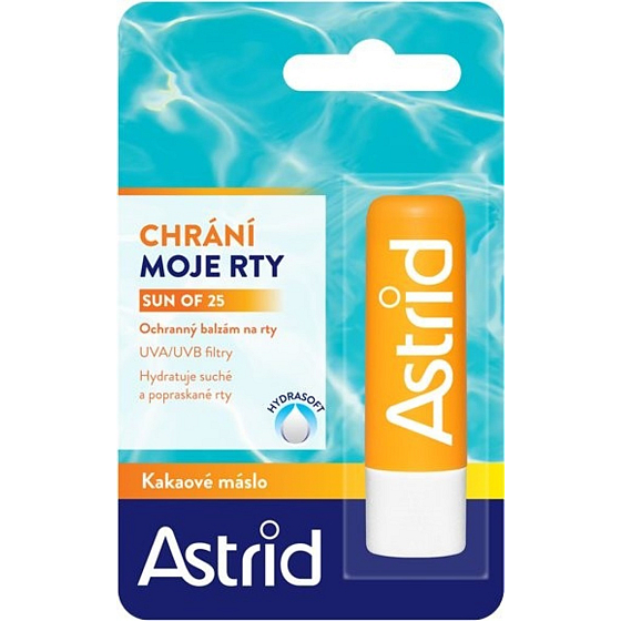 Astrid Sun OF25 Kakaové máslo ochranný balzám na rty 4,8 g