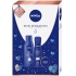 Nivea Skin Sensation výživné tělové mléko pro ženy 250 ml + Protect & Care antiperspirant sprej pro ženy 150 ml + krém 30 ml, kosmetická sada